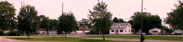 A view of the village of Alberton as seen looking south from the Albrton Church parking lot.