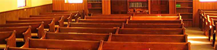 The pews in Alberton Church await the arrival of the people for worship.